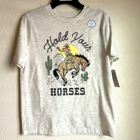 Garanimals Cowboy Graphic T-Shirt - Light Gray soft touch fabric size 8-NWT - Picture 1 of 3